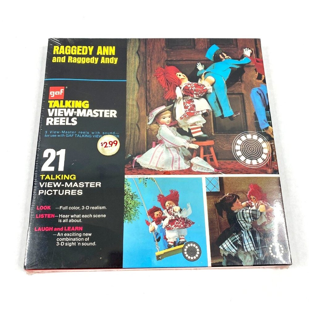 Talking View-Master GAF Raggedy Ann and Raggedy Andy 3 Reel Set‎ AVB406 Sealed